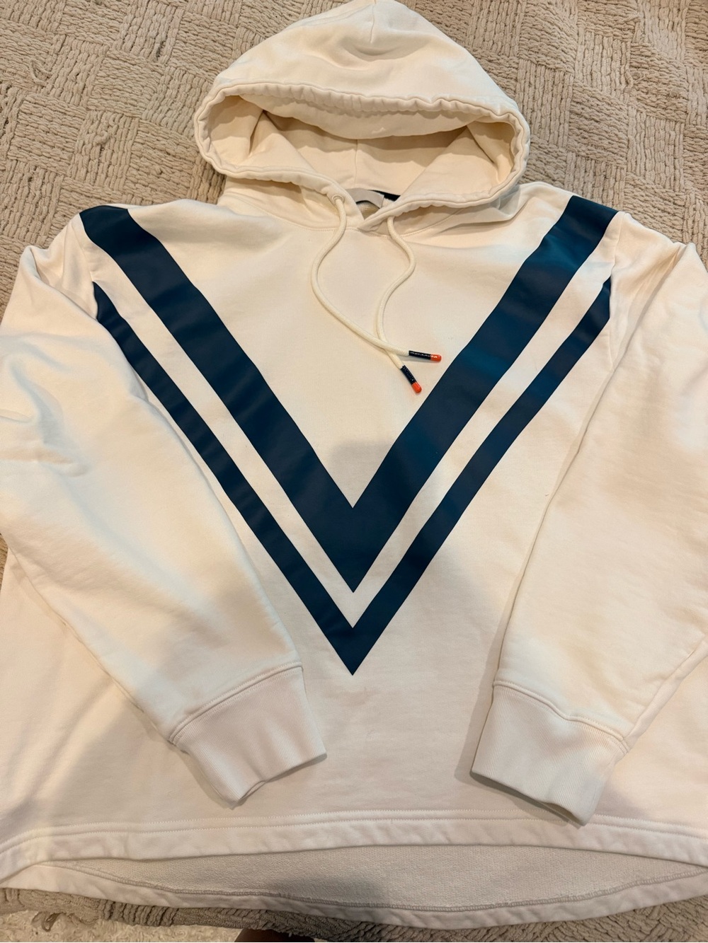 Tory Burch French Terry Chevron Hoodie Size M Like New